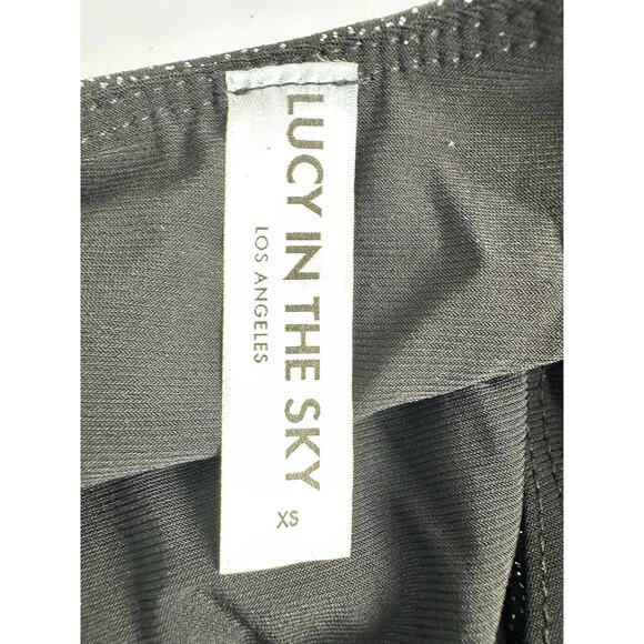 Lucy in the Sky Size XS Black Silver Glitter Dress Cocktail Party NYE Stretch - Picture 13 of 16